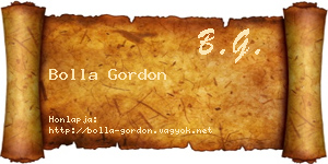 Bolla Gordon névjegykártya